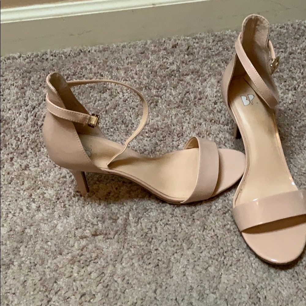 BP blush pink patent sandals (Nordstrom brand).